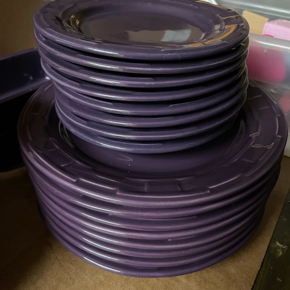 Longaberger dishes pottery eggplant
